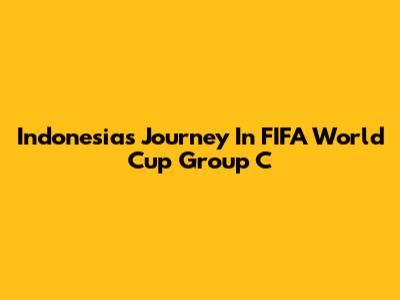 Indonesia's Journey In FIFA World Cup Group C