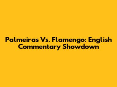 Palmeiras Vs. Flamengo: English Commentary Showdown